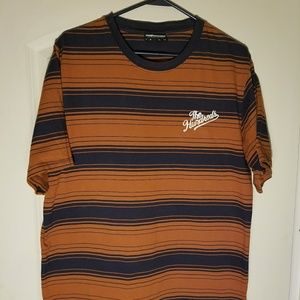 The Hundreds Orange/Black Stripped Tee